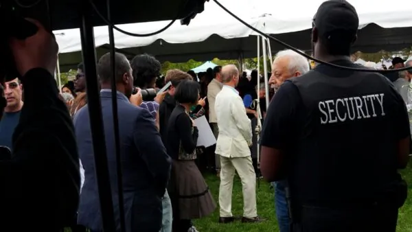 Professional security guard providing event security