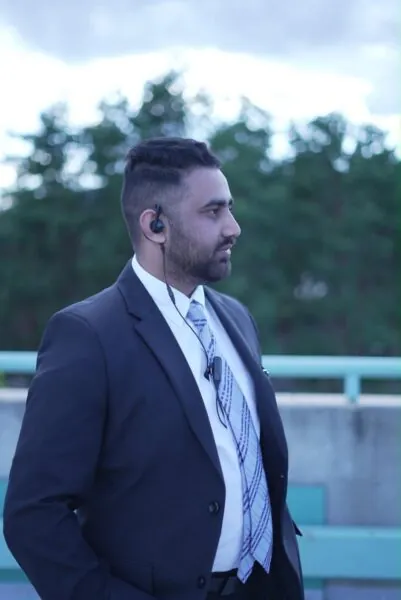 Professional executive security officer in formal suit