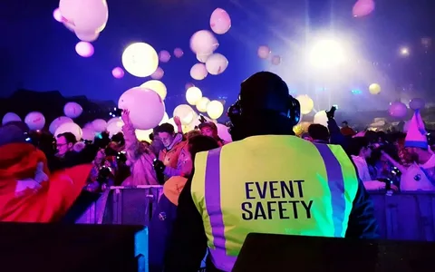 Professional event security guards managing crowd control and safety at a corporate event.